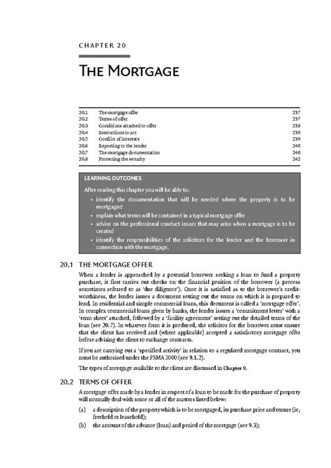 Chapter 20: Understanding The Mortgage Process (Course Code: 237) - Studocu