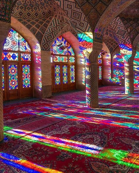 Nasir-al-Molk Mosque, also known as the Pink Mosque in Iran. The seven ...