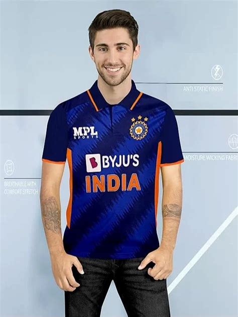 Polyester Indian Team Cricket Jersey Blue Printed At Rs 250 Piece In