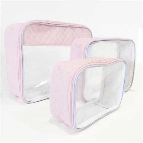 Organizador Kit 3 Peças Necessaires Transparente Para Bebe Objetos