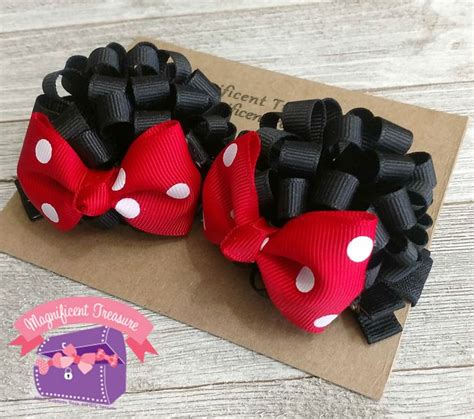 Minnie Mouse Ears On Clips And Optional Soft Headband Mouse Ears