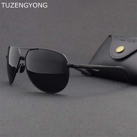 Tuzengyong Men Aluminum Polarized Sunglasses Classic Brand Designer Sun