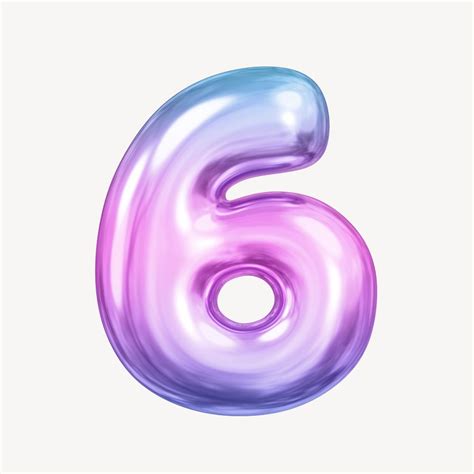 6 Number Six Pink 3d Premium Psd Rawpixel