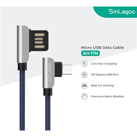 Jual Sinlegoo XH 17N Kabel Charger Siku Gaming Micro USB Kabel Belok