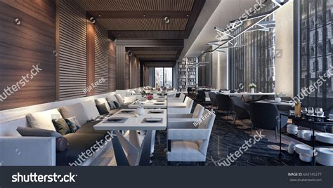 Modern Concept Design Restaurant Lounge 3d Stock Illustration 603745277 | Shutterstock