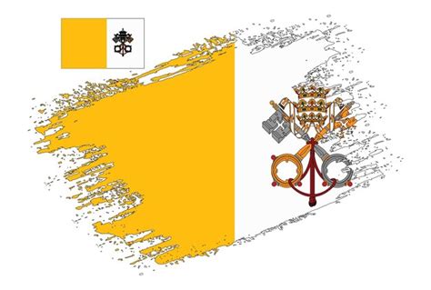 Diseño de pincel vector bandera ciudad del vaticano Vector Premium