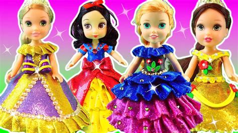 How To Make Disney Princess Play Doh Sparkle Dresses Youtube