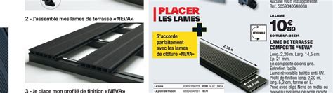 Promo PLACER LES LAMES LAME DE TERRASSE COMPOSITE NEVA chez Brico Dépôt