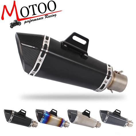 Motoo 51mm Motorcycle Universal Motorcycle Real Carbon Fiber Muffler On Exhaust For Many