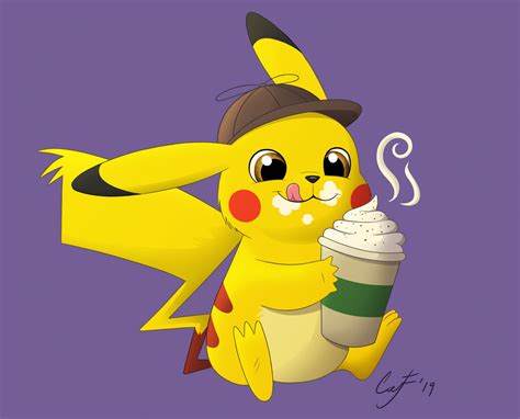 Detective Pikachu Coffee Break by Minxie777 on DeviantArt