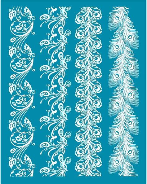 Olycraft X Cm Pochoirs D Argile Plume De Paon Paisley Pour