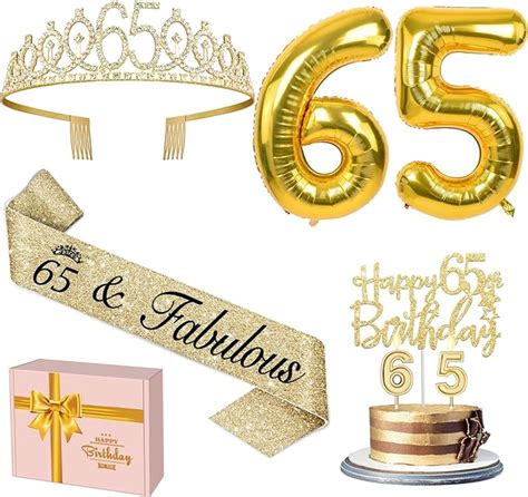 Amazon 65th Birthday Decorations For Women Including Gold 65th