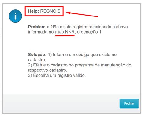 Cross Segmento Backoffice Linha Protheus SIGAEST HELP REGNOIS