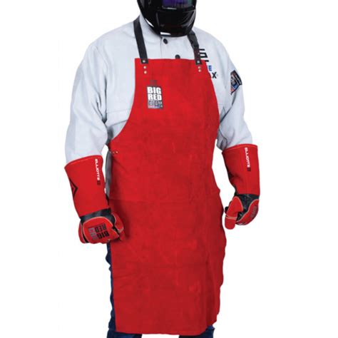 Big Red Welders Apron Soft Premium Leather Elliotts Australia