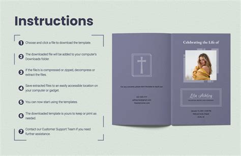 Funeral Program Obituary Template in Photoshop, Illustrator, Word, PDF ...