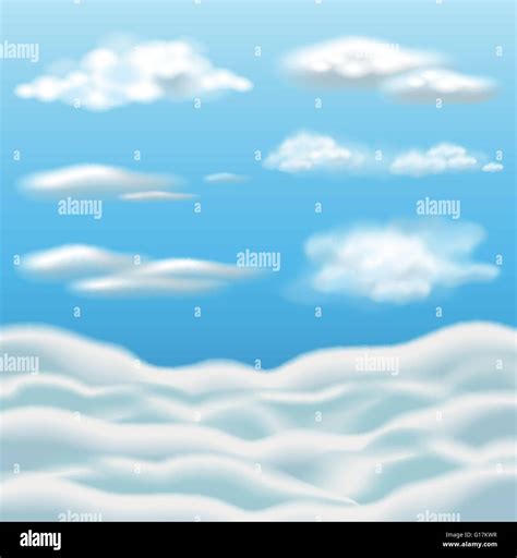 Blue sky with clouds illustration Stock Vector Image & Art - Alamy