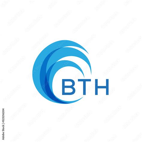 BTH letter logo. BTH blue image on white background. BTH Monogram logo ...