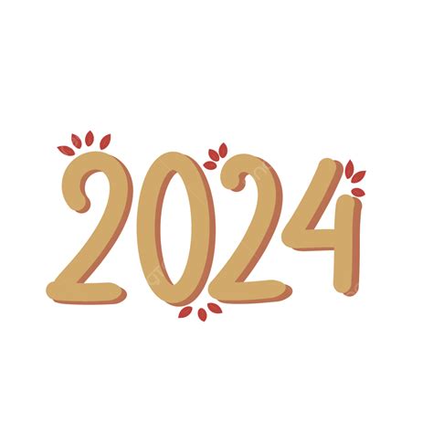 2024 Año Sencillo PNG 2024 Amarillo Año Nuevo PNG y PSD para