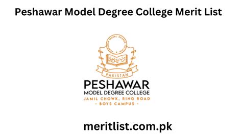 Peshawar Model Degree College Merit List CUSIT Scholarship