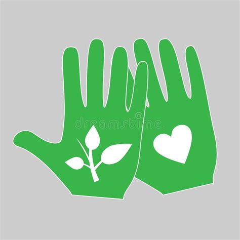 Two Hands With Plant And Heart Stock Illustration Illustration Of