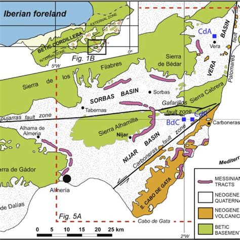 A Geological Map Of The Betic Cordillera Showing The Location Of The