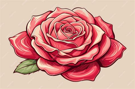 Premium Vector Red Rose Flower In Vector Illustration Style Perfect For Romantic Designs And