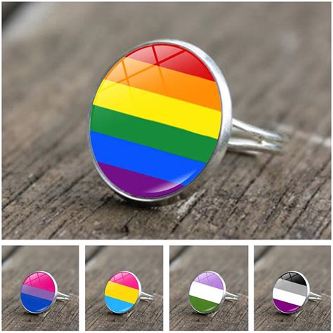 Fashion Rainbow Lgbt Gay Pride Rings For Women Engagement Jewelry Ts