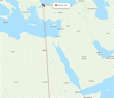 All Flight Routes From Trabzon To Juba TZX To JUB Flight Routes