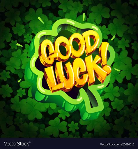 Good luck cartoon letters Royalty Free Vector Image