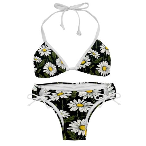 Daisy Detachable Sponge Adjustable Strap Bikini Set Swimsuit Two Pack Beach And Pool Ready
