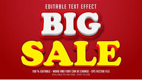 Premium Vector Big Sale Editable Text Effect