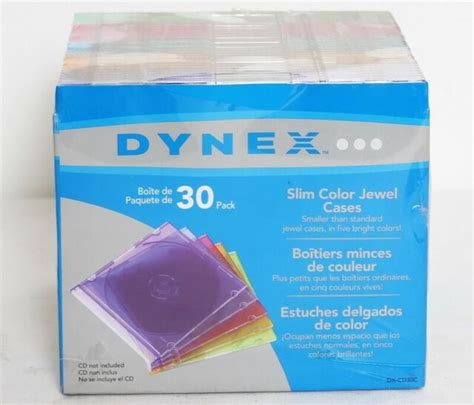 Dynex 35 Pack Color Slim JEWEL Cases For CD DVD Blu Ray Discs Video