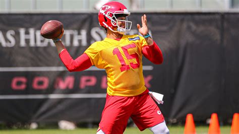 NFL MVP Patrick Mahomes launches a football out of Arrowhead Stadium