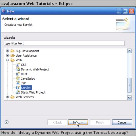 How Do I Debug A Dynamic Web Project Using The Tomcat Bootstrap Web