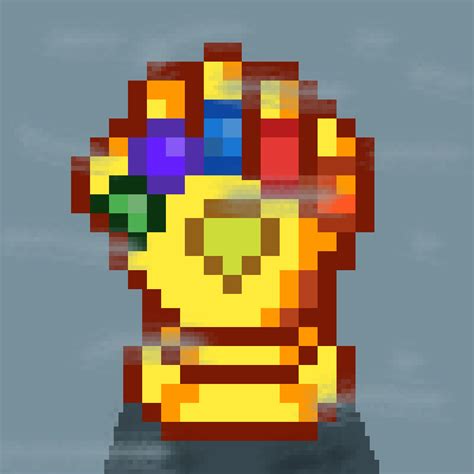 Thanos Gauntlet Pixel Art Grid Die Mannschaft Und Maja