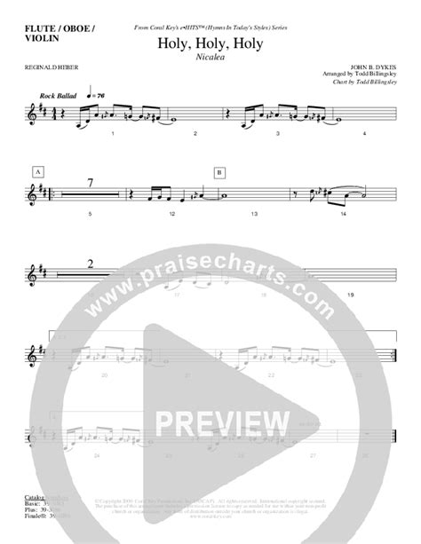 Holy Holy Holy Flute Oboe Sheet Music Pdf Todd Billingsley Praisecharts