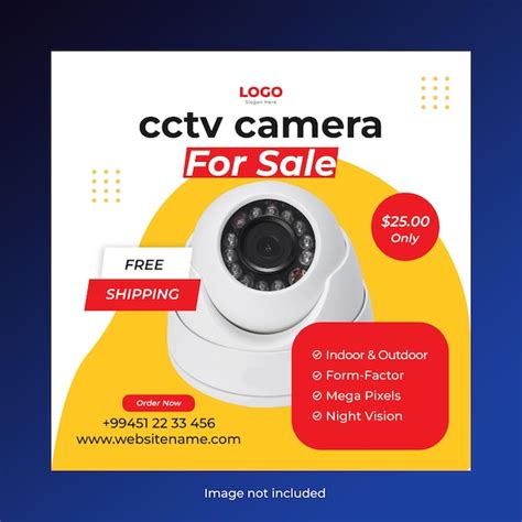 Premium Vector Security Camera Or Cc Camera Social Media Post Design