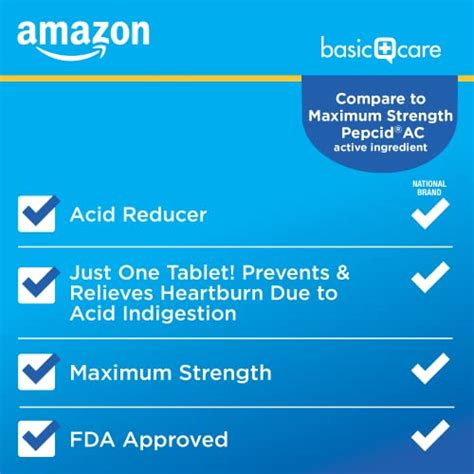 Amazon Basic Care Maximum Strength Famotidine Tablets 20 Mg Acid