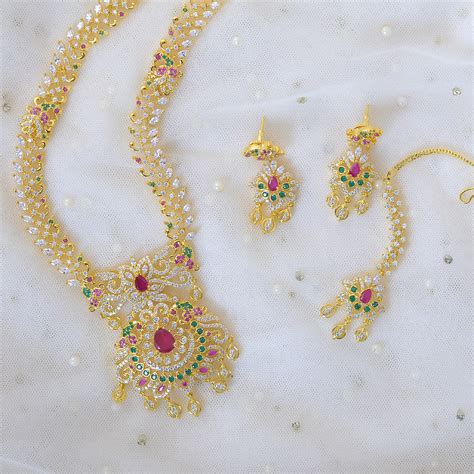 Multi-colour stone gold plated chain – Jhillmill Fashion Jewellery