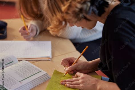 Student making sketch in class Stock Photo | Adobe Stock