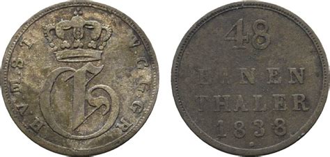 Mecklenburg Strelitz 1 48 Taler 1838 Georg 1816 1860 Fast sehr schön