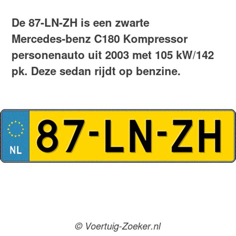 Kenteken Ln Zh Mercedes Benz C Kompressor Auto Lnzh