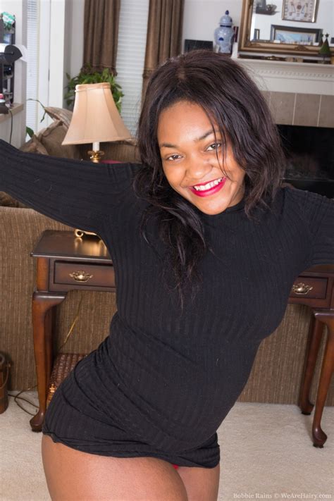 Chubby Ebony Bobbie Rains Strips Naked Shows Off Her Hairy Pussy