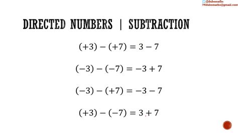 Adding And Subtracting Directed Numbers Worksheet