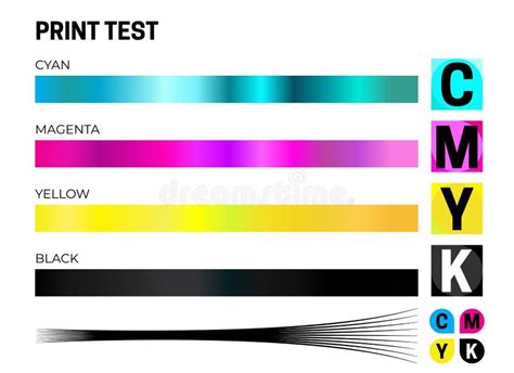 Print Test CMYK Calibration Illustration with Color Test Stock Vector ...