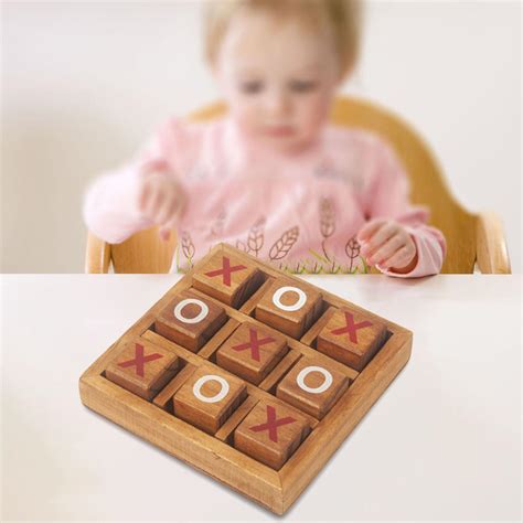 X Noughts Crosses En Bois Tic Tac Toe Jeu De Soci T Traditionnel Xo