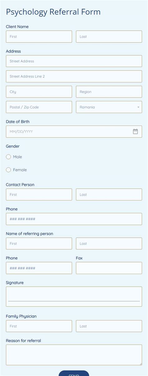 Psychology Referral Form Template 123formbuilder