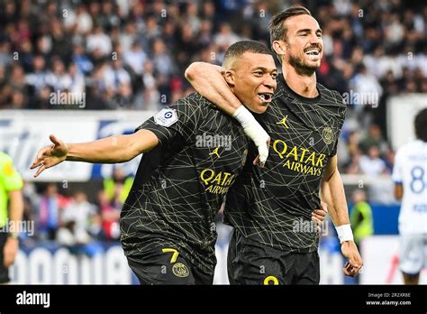 Kylian MBAPPE Of PSG Celebrate His Goal With Fabian RUIZ Of PSG During