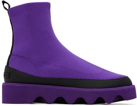 Purple United Nude Edition Bounce Fit 3 Boots By Issey Miyake On Sale