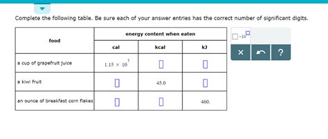 Solved Complete The Following Table Be Sure Each Of Your Chegg